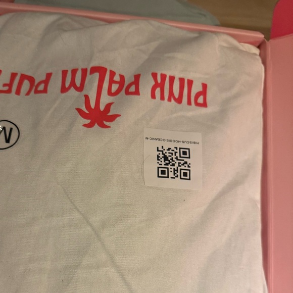 Pink Palm puff hoodie medium - Picture 7 of 7